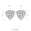 Light luxury triangle S925 silver plated platinum Moissanite diamond pendant earring set 2